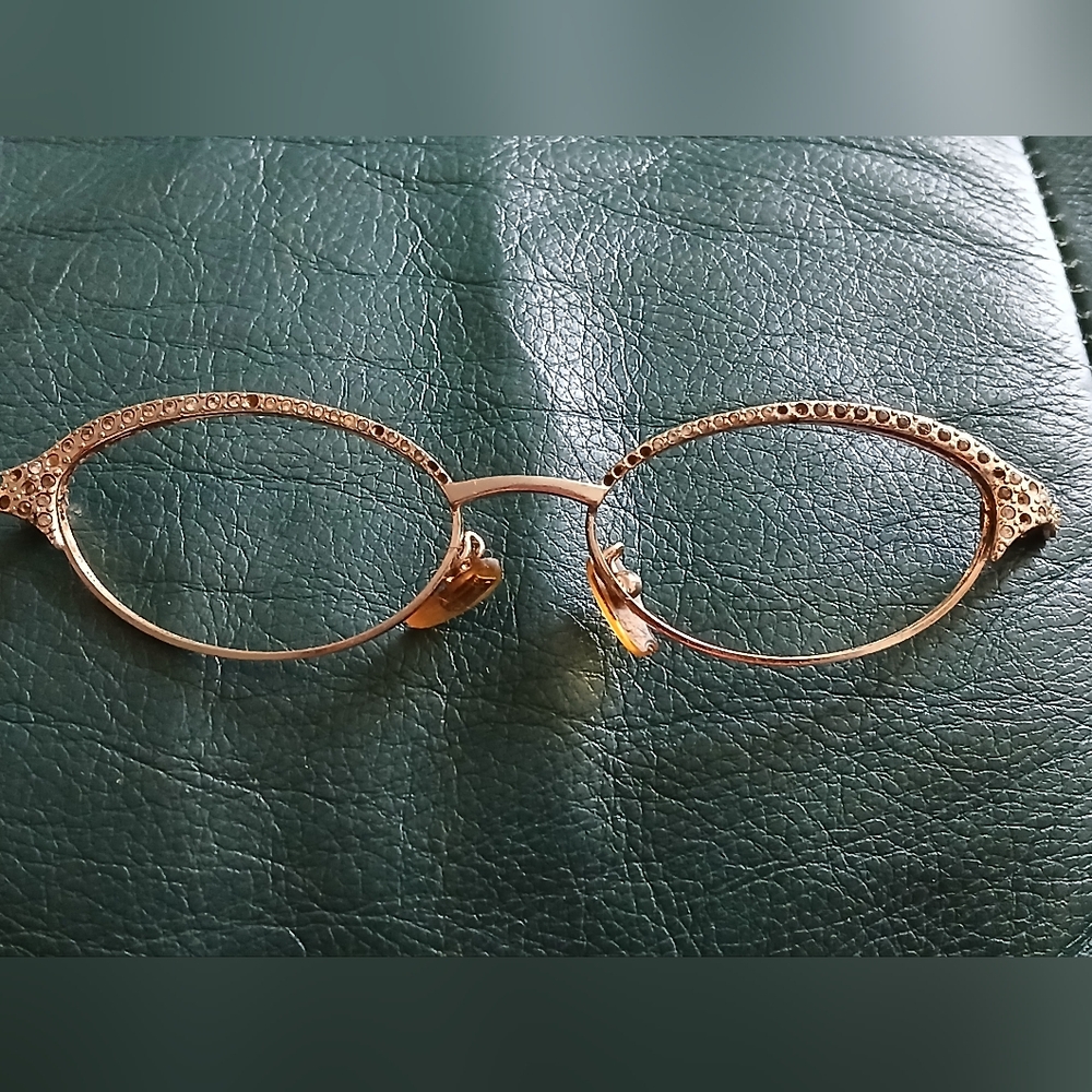Vintage Versace Gold and Diamond Glass Frames